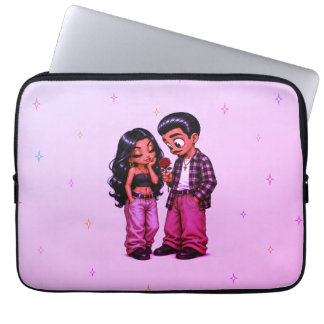 Capa Para Notebook Casal de Amor Chicano Rosa Romance Rosa