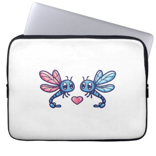 Capa Para Notebook Casal de Dragonfly no Dia de os namorados animal a