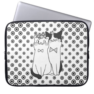 Capa Para Notebook Casal de Gatos Dotty Bonitos Apaixonados