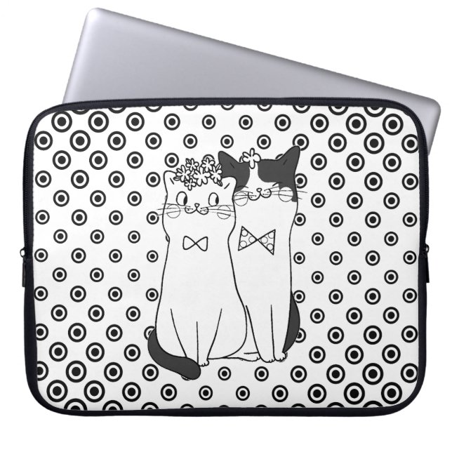 Capa Para Notebook Casal de Gatos Dotty Bonitos Apaixonados (Frente)