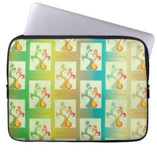 Capa Para Notebook Casal verde, amarelo e azul moderno