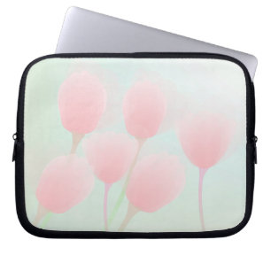 Capa Para Notebook Casamento de Tulipas de Pastel Cor-de-Rosa Suave