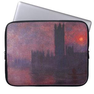 Capa Para Notebook Casas de Monet do parlamento na bolsa de laptop do