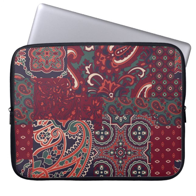 Capa Para Notebook Cashmere Paisley Silk: Patchwork de Abstrato Vinta (Frente)