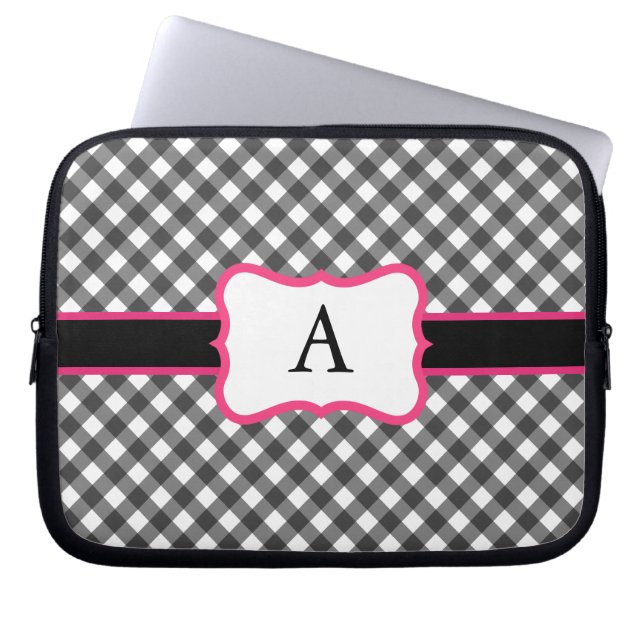 Capa Para Notebook Caso de Laptop Gingham Monogramed (Frente)