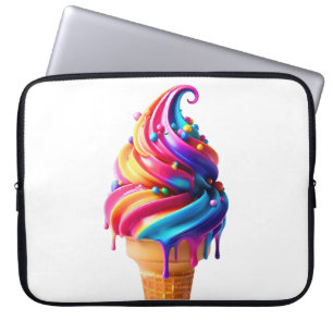 Capa Para Notebook Casquinha de sorvete clássica comida vibrante do S
