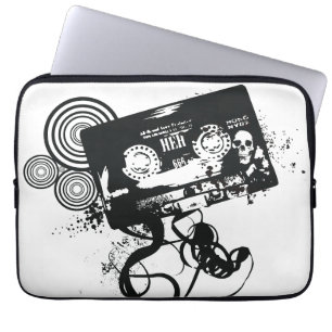 Capa Para Notebook Cassete áudio retro & crânio do Grunge