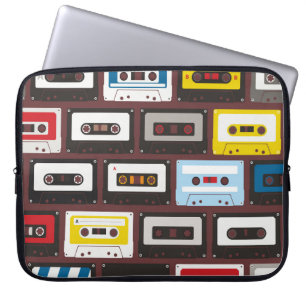 Capa Para Notebook Cassetes de áudio Vintage, tela de fundo contínua.