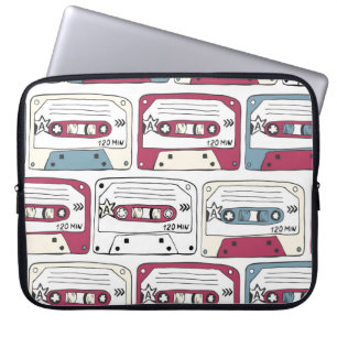 Capa Para Notebook Cassetes de Música Retroativa: Padrão de Fundo Roc
