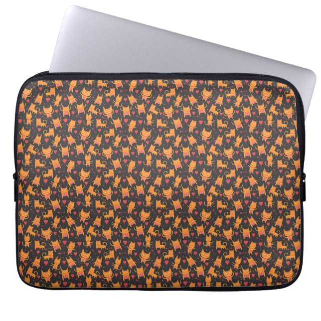 Capa Para Notebook Cat Art | Padrões para gatos brancos (Frente)