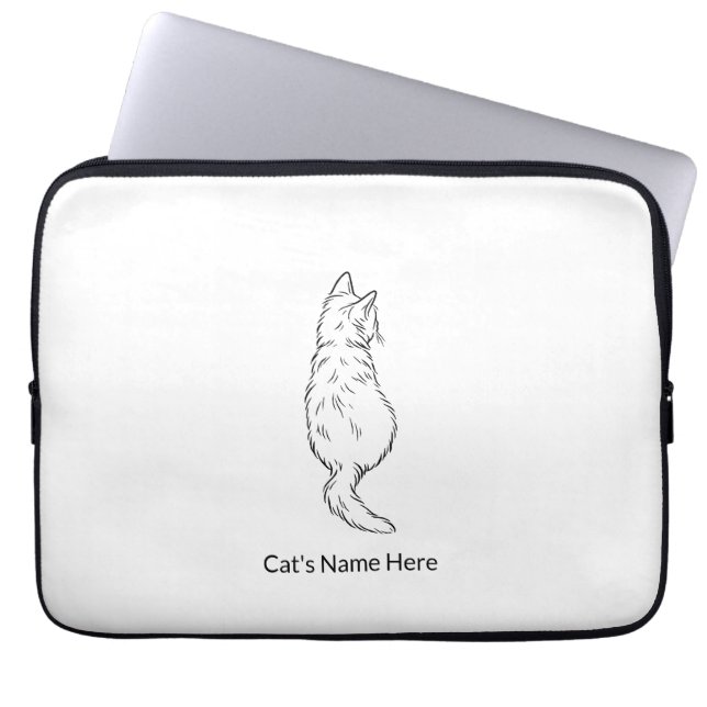 Capa Para Notebook Cat Back View 13” Laptop Sleeve Personalized (Frente)