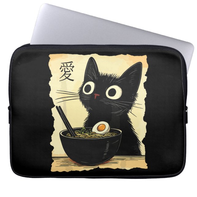 Capa Para Notebook Cat eating ramen  (Frente)