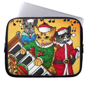 Capa Para Notebook Cats de Natal