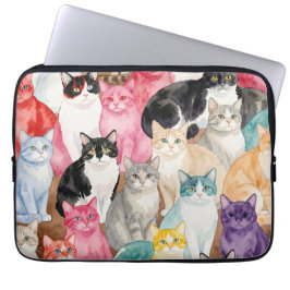 Capa Para Notebook Cats in Multicolour laptop case