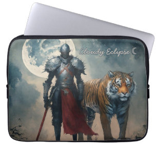 Capa Para Notebook Cavaleiro Medieval Escuro e Bolsa / Estojo de Lua 