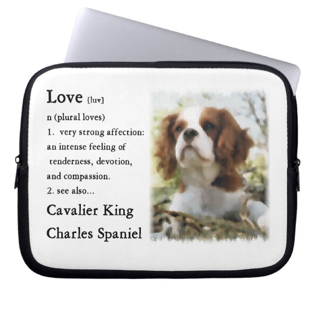 Capa Para Notebook Cavalier King Charles Spaniel Art Love Is (Frente)
