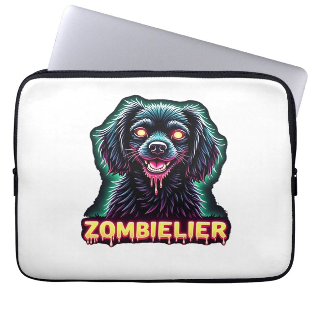 Capa Para Notebook Cavalier King Charles Spaniel CKCS Zombie Hall (Frente)