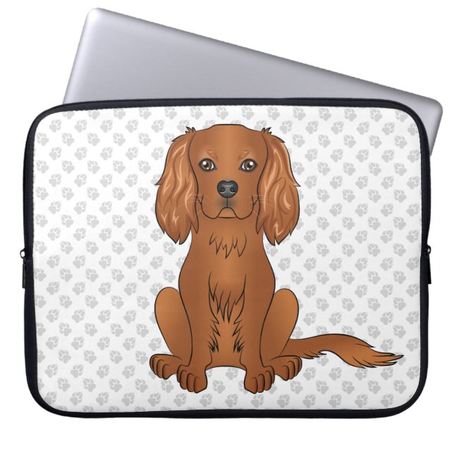 Capa Para Notebook Cavalier King Charles Spaniel & Patas Rubi (Frente)