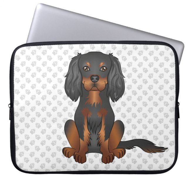 Capa Para Notebook Cavalier King Charles Spaniel Preto e Castanho & P (Frente)