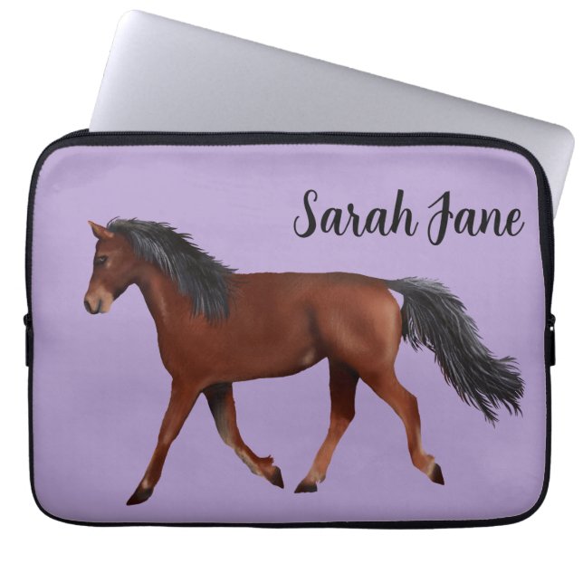 Capa Para Notebook Cavalo Árabe Marrom (Frente)