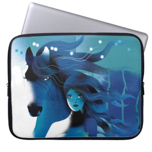 Capa Para Notebook Cavalo azul e uma bolsa de laptop da menina