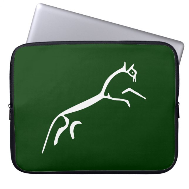 Capa Para Notebook Cavalo Branco (Castelo de Uffington) - Verde escur (Frente)