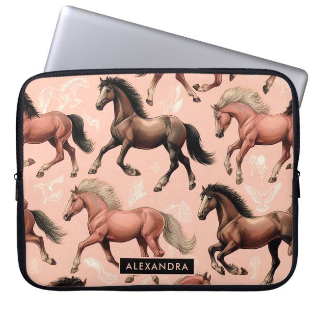 Capa Para Notebook Cavalo Cinto Rosa Sem Costura (Frente)