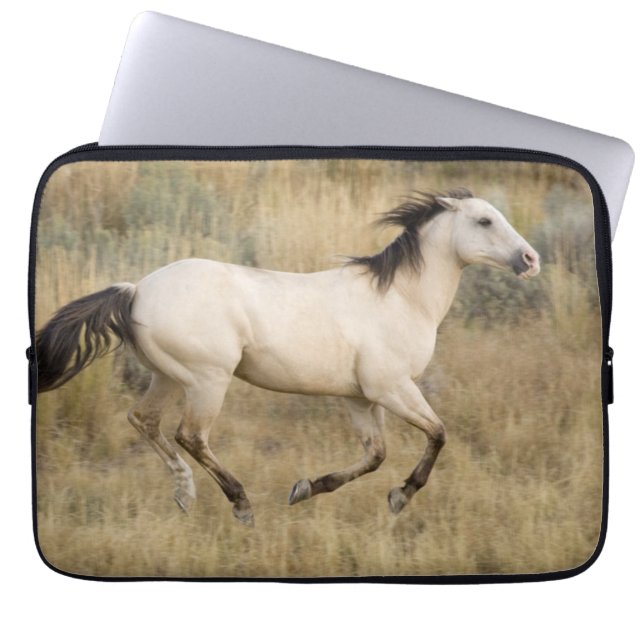 Capa Para Notebook Cavalo Correndo pela Grama da Pradaria (Frente)