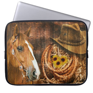 Capa Para Notebook Cavalo Cowboy Chapéu Laço Girassol Conselho
