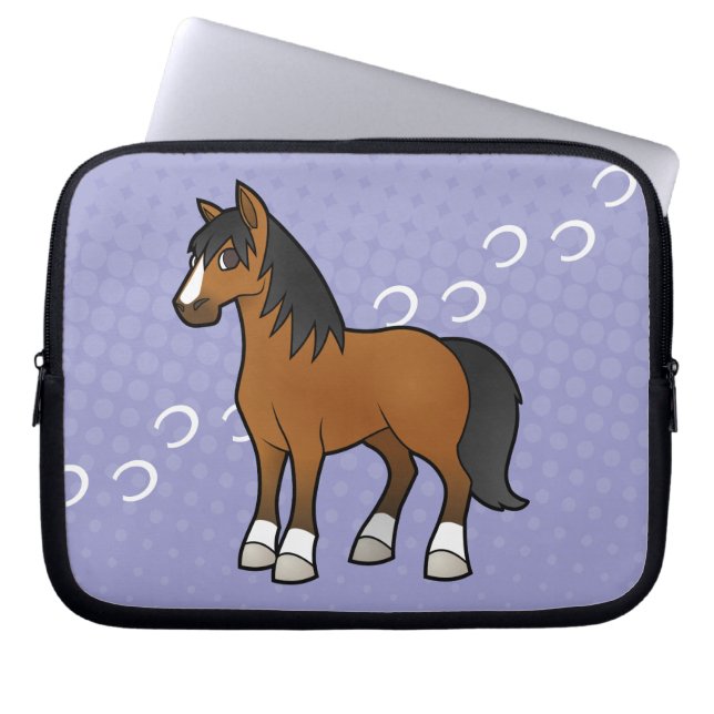 Capa Para Notebook Cavalo de desenho animado (Frente)