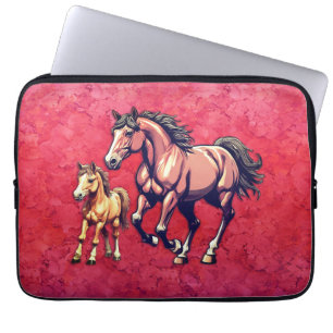 Capa Para Notebook Cavalo e Pé sobre fundo texturizado