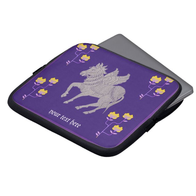 Capa Para Notebook Cavalo roxo com asas Eletrônicos (Frente Topo)