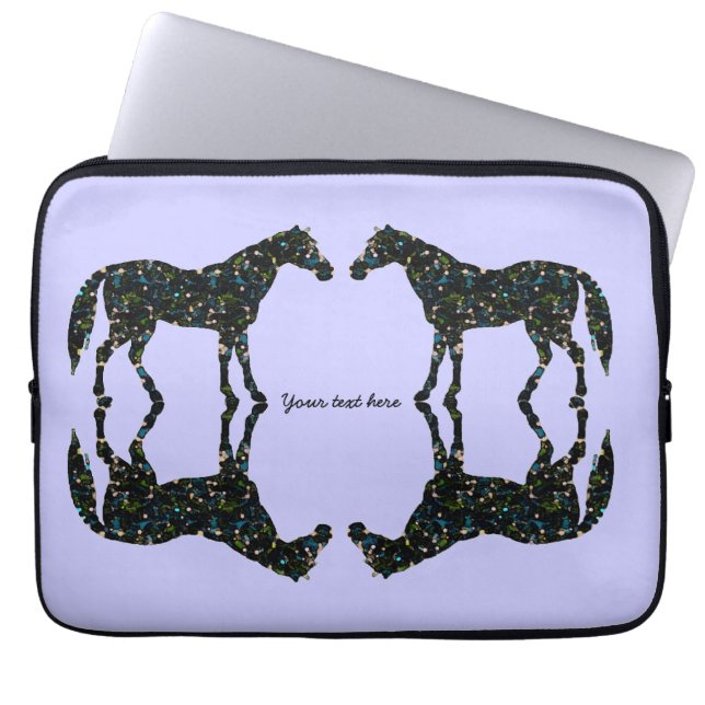 Capa Para Notebook Cavalos do azul das reflexões (Frente)