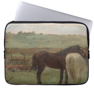 Capa Para Notebook Cavalos num Prado, Pintura a Petróleo, Edgar Degas