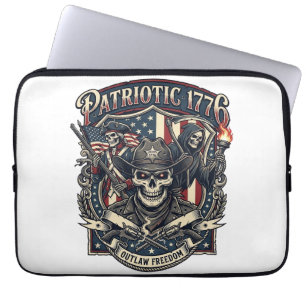 Capa Para Notebook Caveira de Xerife Fora da Lei Patriota Escuro Patr