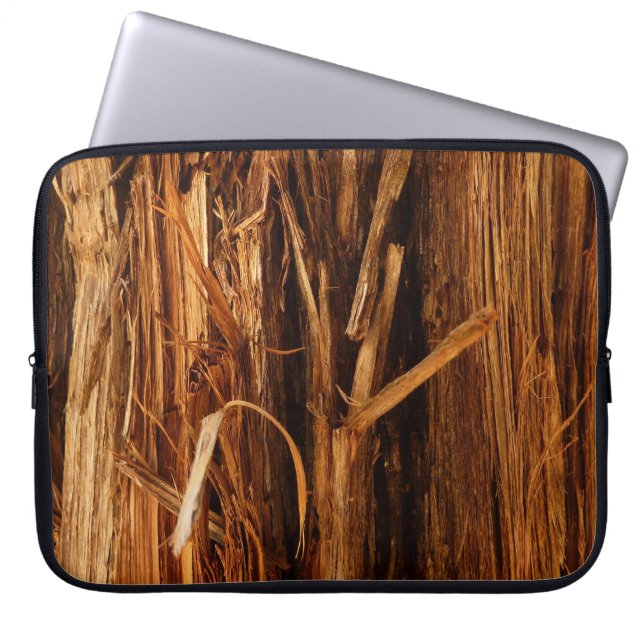 Capa Para Notebook Cedar Textura de Latido de Madeira (Frente)