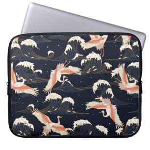 Capa Para Notebook cegos japoneses em estilo vintage em backgrou verd