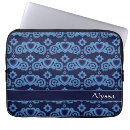Capa Para Notebook Celestial Love Stars Heart Dark Blue Pattern Name