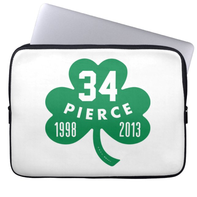 Capa Para Notebook Celtics - Pierce 34 Recansado Número Clover (Verde (Frente)