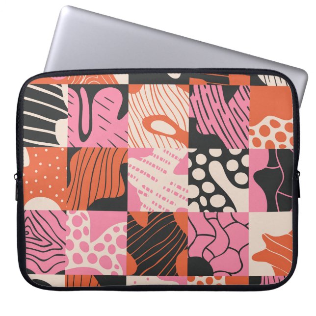 Capa Para Notebook Células de rabisco: Design de padrão geométrico. (Frente)