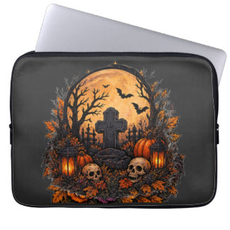 Capa Para Notebook Cemitério Assombrado ao Luar Gótico Halloween