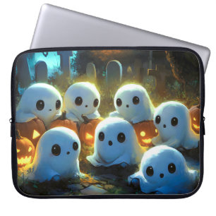 Capa Para Notebook Cemitério Noturno Spooky, Ghost do Dia das Bruxas