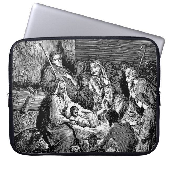 Capa Para Notebook Cena de Natal Ilustrada (Frente)