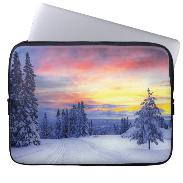 Capa Para Notebook Cenário de inverno (Frente)