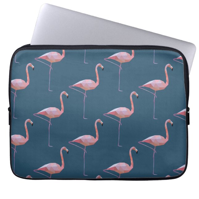 Capa Para Notebook Cerceta geométrica do impressão do flamingo (Frente)
