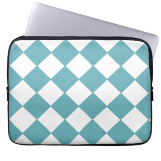Capa Para Notebook Cerceta na moda e teste padrão branco do tabuleiro