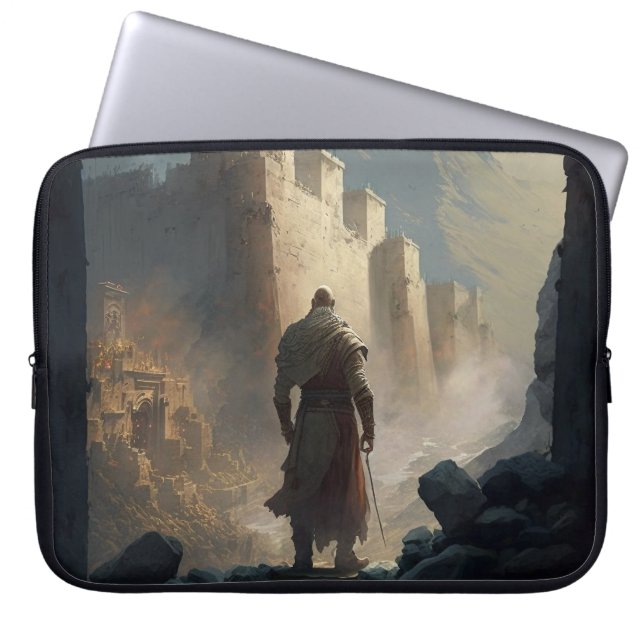 Capa Para Notebook Cerco de cidade de montanha (Frente)