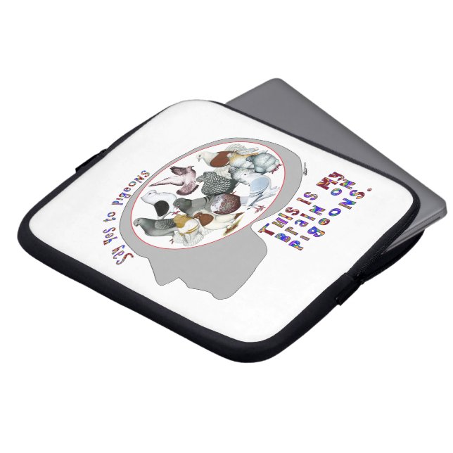 Capa Para Notebook Cérebro Em Pombos (Frente Topo)