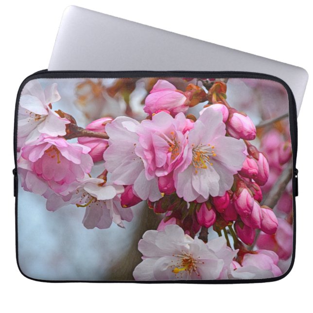 Capa Para Notebook Cereja rosa floresce (Frente)