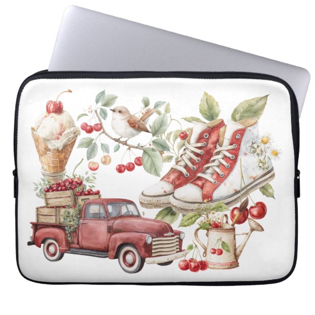 Capa Para Notebook Cerejas Doces de Verão (Frente)